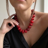 Collier ras du cou audacieux en acrylique minimaliste perlé pour femme, chaîne de clavicule, design de niche pour soirée, vente en gros Woying