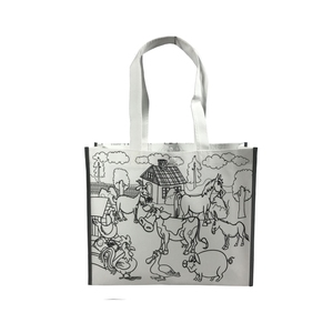 Sac fourre-tout non tissé à fermeture boutonnée, impression par transfert thermique de qualité photo, grande capacité avec soufflet - Product Image 1