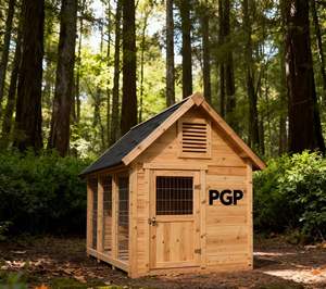 Custodia per cani pesante con piano in legno - Product Image 4