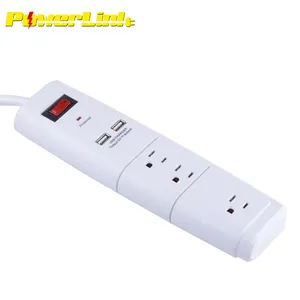 Powerstrip with USB Ports Wall Mountable Outlet Extender with Surge Protection Switch With Transformer Space Flat Plug