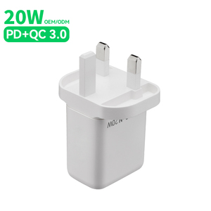 Nuevo <span class=keywords><strong>Cargador</strong></span> de Pared Eléctrico con Enchufe UK, Puertos USB Dobles, <span class=keywords><strong>20W</strong></span> PD QC3.0 OTP, Carga Rápida - Product Image 2