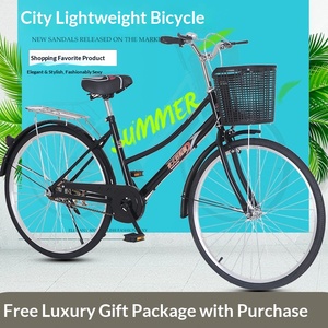 <span class=keywords><strong>Bicicleta</strong></span> Urbana para <span class=keywords><strong>Mujer</strong></span>, Estilo Coreano, 24/26 Pulgadas, Cuadro <span class=keywords><strong>de</strong></span> Acero <span class=keywords><strong>de</strong></span> Alto Carbono, <span class=keywords><strong>con</strong></span> Canasta, para Uso Diario en la Ciudad - Product Image 5