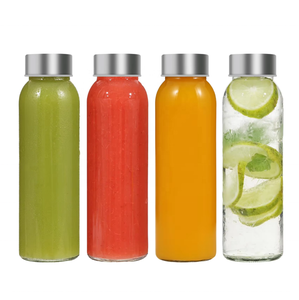 Botella de Vidrio para Jugo al por Mayor de Fábrica, Botella de Agua Deportiva Portátil con Tapa Hermética de Acero Inoxidable 304 para Cocina y Restaurante - Product Image 1