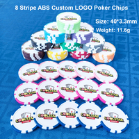 Jetons de poker personnalisés en ABS avec logo imprimé UV anti-décoloration, 40 mm, 11,6 g, avec insert métallique, jetons de casino, jetons de poker, balle de golf pour le jeu