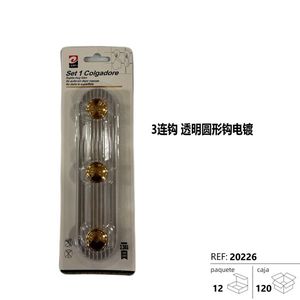 3-Hook Set Transparent Circular Hook Electroplated Garment Hooks - Product Image 1