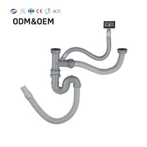 Tuberías de Drenaje de Plástico para Cocina de Materiales Superiores al por Mayor, Desagüe y Tubería de Residuos de Acero Inoxidable con Desbordamiento - Product Image 1