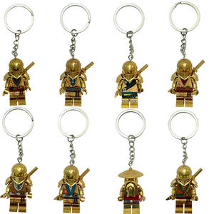 Porte-clés en plastique doré Ninjago, figurine miniature, pendentif pour enfants, compatible avec les jouets, <span class=keywords><strong>sac</strong></span> à <span class=keywords><strong>dos</strong></span> - Product Image 1