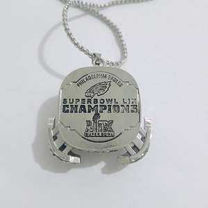 고품질 2025 필라델피아 이글스 날개 챔피언 목걸이 펜던트 지르콘 실버 도금 합금 재료 불교 나비 - Product Image 4