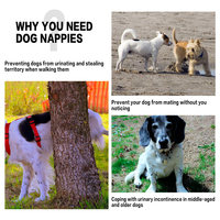 Couches lavables réutilisables et ajustables imprimées pour chiens mâles