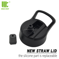 Unique Group Bouteille d'eau d'hydratation en acier inoxydable Minimalist Wide pour couvercle de paille pour boissons chaudes et froides Drinkwa parfait pour enfants