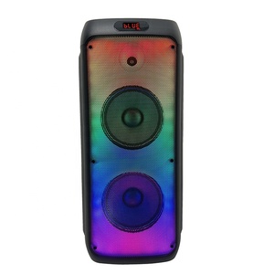 Haut-parleur de fête populaire robuste double 8 pouces 60W avec éclairage LED RGB et batterie 5.3 3600mAh pour utilisation en extérieur et en intérieur - Product Image 1
