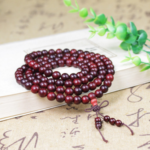 African Rosewood Prayer Beads 108 Beads Round Unisex <b>Bracelet</b> Ethnic Style Religious Ceremony Jewelry - Product Image 4