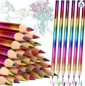 Lápices de Colores Personalizados Arcoíris Cuatro en Uno, Herramienta de Arte para Graffiti DIY, para Niños, para Colorear y Dibujar - Product Image 1