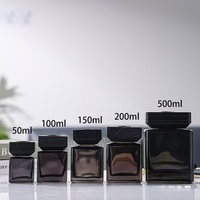 Bouteille diffuseur en verre de 100 ml de forme carrée avec bouchon et joint à brosse pour huiles essentielles d'aromathérapie
