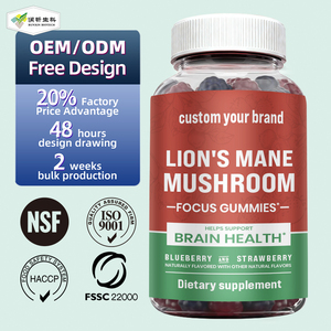 Integratore Alimentare OEM 8 in 1 Gusto Misto Mirtillo e Fragola per Memoria e Concentrazione con Funghi Criniera di Leone <span class=keywords><strong>Certificato</strong></span> GMP 2500mg - Product Image 1