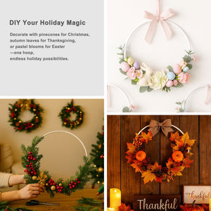 Anneaux ronds en métal soudés de grande résistance, taille personnalisée 4/6/8/10/12/14/16/18/20/22/24 pouces, pour artisanat, cerceau floral, décoration DIY - Product Image 6