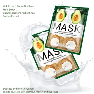 Forte Hidratante Abacate Leite De Coco Máscara Facial Popular Profissional Cuidados Com A Pele Poros Encolhendo Calmante Reparação Beleza Spa