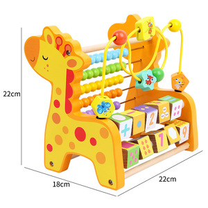 Juguete de Jirafa de Madera, 3 en 1: Laberinto de Cuentas, <span class=keywords><strong>Ábaco</strong></span> y Bloques Numéricos, Juguete Educativo Temprano para el Desarrollo de la Motricidad Fina para Niños Pequeños - Product Image 4