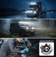 Kit de Cableado LED de Doble Control 400W con Interruptor Cableado + Control Remoto Inalámbrico para Luz de Trabajo y Luz Auxiliar