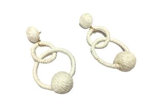 Pendientes de rafia con forma de abanico de aleación estilo retro bohemio para mujer, accesorios de moda de la India - Product Image 5