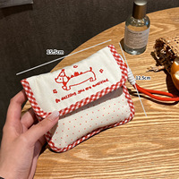 Dompet Wanita Bordir Anjing Kecil Lucu Model Zero Wallet Multi Warna Tas Penyimpanan Portabel Kapasitas Besar