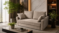 Canapé modulaire 2 places en cuir véritable compressé sous vide Biaoguan, design moderne à assise profonde, idéal pour petit salon ou appartement
