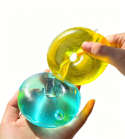 Anneau de bain donut de 8,5 cm en TPR texturé maltose, jouet à presser, emballé en boîte, aliment simulé moulable à rebond lent, jouet anti-stress
