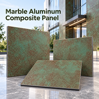 Panneau composite en aluminium marbré avec revêtement PE, veinage doré, 3 mm, pour revêtement de comptoir de réception