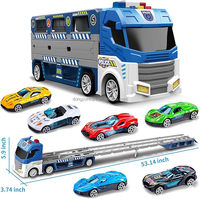 Ensemble de 6 voitures de course métalliques pliables de 135 cm, transporteur de voitures de Noël, catapulte de déformation, jouets de Noël en plastique