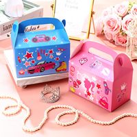 Sacs cadeaux bleus et roses pour anniversaire, sacs à bonbons roses pour filles, boîtes cadeaux avec poignée pour fête d'anniversaire de fille, baby shower pour enfants