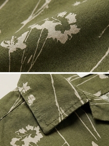 Fine Sales Marvellous Cost Tropical Print Camp Collar Short Sleeve Sustainable Abstract <b>Repeat</b> Pattern Mens Summer Cotton Shirts - Product Image 4