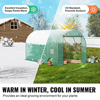 Grande serre tunnel de jardin avec fenêtres enroulables, serre portable pour plantes de jardin
