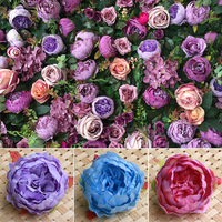 Tête de fleur de rose simulée 8cm accessoires de gâteau de pivoine bricolage coloré fleur artificielle mur fête de mariage accessoires de décoration de la maison