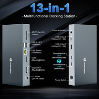 Certificado Thunderbolt 4 13 en 1 USB 4,0 40Gbps DP 8K30Hz USB C 13 Puertos Estación de acoplamiento en stock