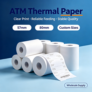 Rouleau de papier thermique pour guichet automatique, format personnalisé, papier de transaction bancaire, vente en gros directe d'usine OEM, export - Product Image 3