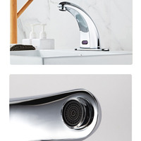Robinet de lavabo électrique automatique sans contact à détection, économie d'eau, alimenté par piles, monotrou