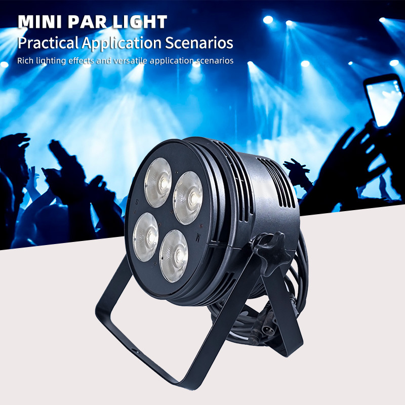 MJ 200W 4x25W COB LED Par Can Light Bi-Color Warm White DMX512 Aluminum Mini Stage Light for Theater Church Wedding