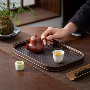 Plateau à thé rectangulaire en bois de bambou, plateau de service pour accessoires de cérémonie du thé, origine Dehua, qualité supérieure - Product Image 3