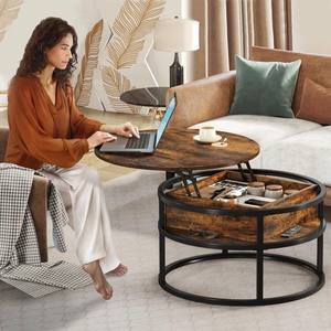 Luxueux salon canapé côté fin <span class=keywords><strong>Table</strong></span> à thé chambre petite <span class=keywords><strong>Table</strong></span> centrale ronde de levage <span class=keywords><strong>Table</strong></span> centrale en bois <span class=keywords><strong>Table</strong></span> <span class=keywords><strong>basse</strong></span> élévatrice - Product Image 4