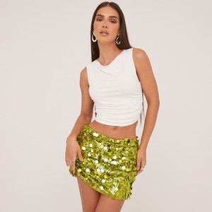 Elegante, Recht Uitgesneden Rok Van Korte Gebreide Stof Voor Dames, Natuurlijk Getailleerd Met Ademende Pailletten En Rekbaar Stijlvol Ontwerp - Product Image 6