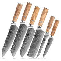 Couteau de chef de cuisine damas style populaire 8 pouces VG10 avec manche en bois
