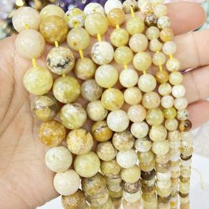 Gran oferta, hebras de cuentas redondas, cuentas de piedra de ágata de fuego de vena de dragones amarillos para la fabricación de joyas, 6mm, 8mm, 10mm, 12mm - Product Image 6