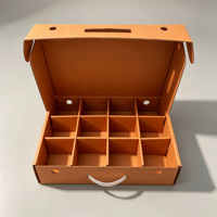 Boîte à compartiments en carton ondulé personnalisée avec poignées de transport, boîte à compartiments en papier pour l'expédition et le stockage de cadeaux