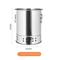 Barbecue à charbon sans fumée en acier inoxydable 7 kg, four de barbecue domestique d'extérieur avec grille suspendue et brochettes pour agneau Shandong