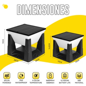 Lámpara Solar para Poste, IP65 Impermeable, para Jardín, <span class=keywords><strong>Pilar</strong></span>, Valla, Puerta, Columna, 15cm 20cm, Alto Brillo - Product Image 5