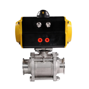 Venta de Liquidación COVNA B2B: Válvula de Bola de Acero Inoxidable de 1/2 Pulgada, 2 Vías, 3 Piezas, 1000WOG, con Actuador Neumático de Retorno por Resorte y Conexión Tri-Clamp - Product Image 1