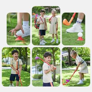 Jouets d'extérieur et d'intérieur pour enfants, ensemble de club de golf, simulation de jardin, kit d'outils de jeu de golf pour enfants, ensemble de jeu sportif avec sac à dos et <span class=keywords><strong>chariot</strong></span> - Product Image 6
