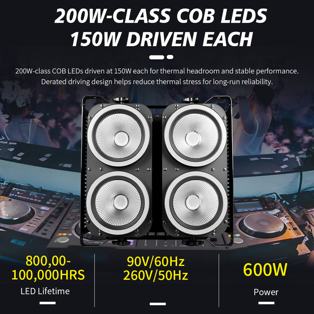 Led Cob Blinder 4*150W Warm White Cold White 2In1 Led Blinder Light 4 Eyes Audience Stage Blinder Light