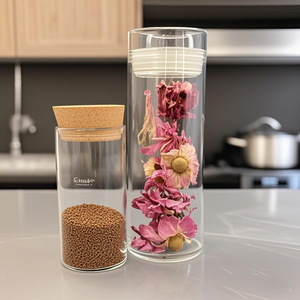 High Borosilicate <b>Glass</b> Jars 90ml Capacity Concentrate Oil Storage <b>Containers</b> Cork Plug Custom Logo - Product Image 1