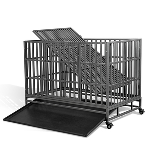 Nhà Máy Trực Tiếp Bán Giá Rẻ Nhất Giá Con Chó Lồng Kim Loại Cũi Con Chó Lớn Thùng Vật Liệu Thép Không Gỉ Với Bánh Xe - Product Image 3